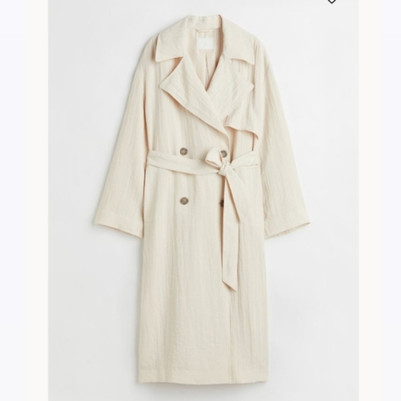 NWT H&M Double-Breadted Trench Coat - Picture 3 of 16